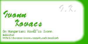 ivonn kovacs business card